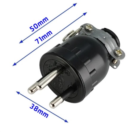 ปลั๊กยาง 3 ขากลมมีห่วง S-312 มอก. SOKAWA