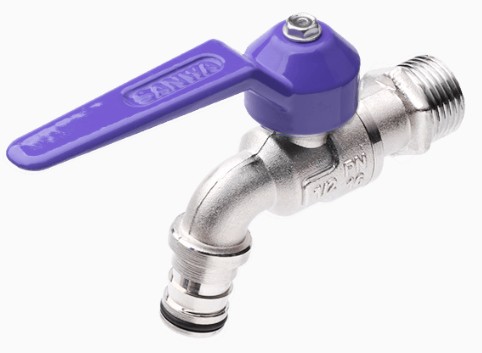 ก๊อกบอลแฟนซีสนาม 1/2" สีม่วง SANWA