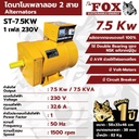 ไดนาโม 7.5 KW ไดนาโมเพลาลอย 2 สาย THE FOX รุ่น ST-7.5KW