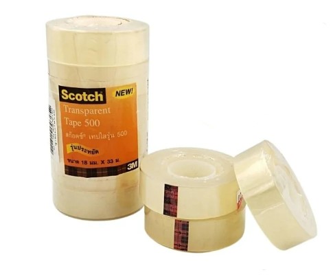 เทปใส 3/4" #500 36หลา แกน1" 3M