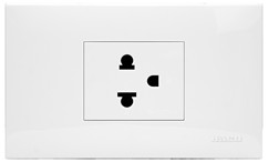 เต้ารับ 3 ขา 1 ช่อง พร้อมแผงหน้ากาก HACO IC-E10