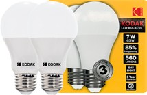 -หลอดกลม LED A60 E27 7W 560lm แสง DAYLIGHT 6500K (แพ็ค 2 ชิ้น) Kodak
