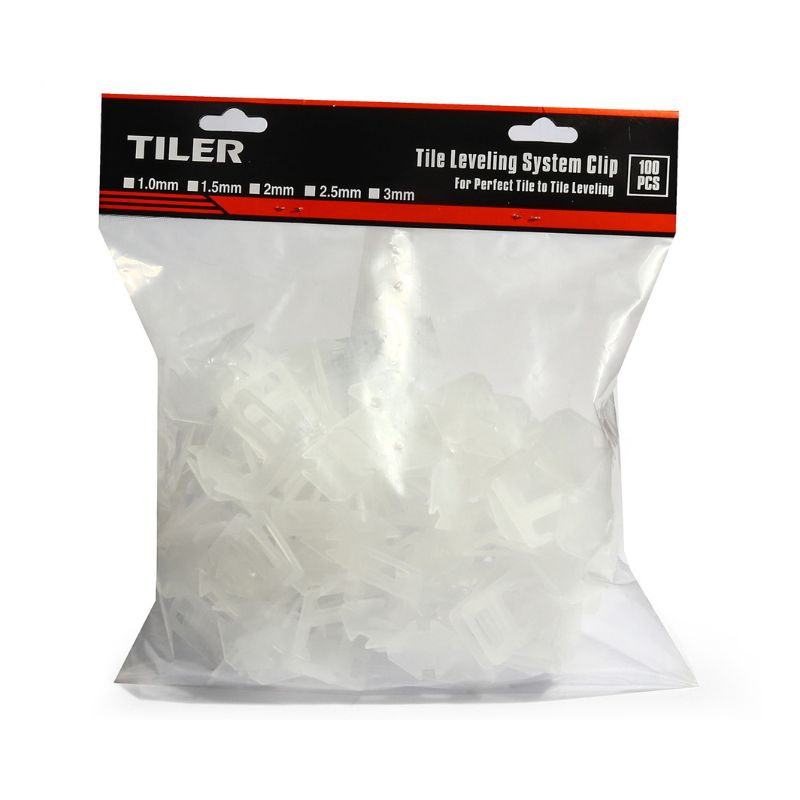 คลิปปรับระดับกระเบื้อง 1mm TILER 8119-2PC (แพ็ค 100) POLO