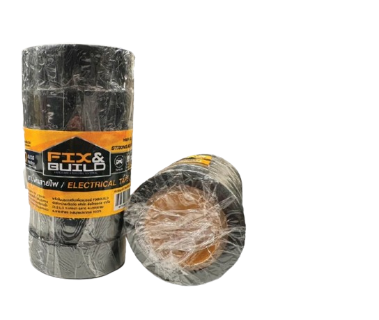-เทปพันสายไฟ 10M สีดำ FIX&BUILD+(แพค6ม้วน)