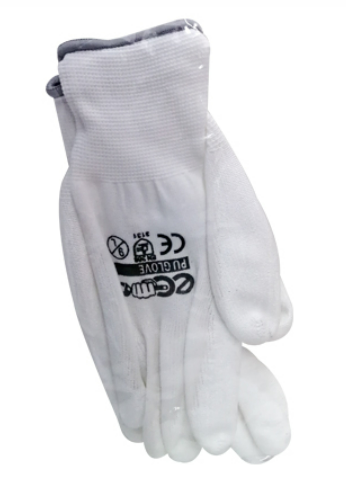 -ถุงมือถักเคลือบPU Size L สีขาว 701-322GT