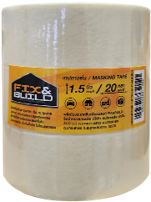 -กระดาษกาวย่น 1.5"x20 หลา FIX&BUILD+(แพค3ม้วน)