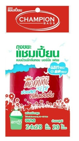 -ถุงขยะแบบม้วน 24x28" กลิ่นมอร์นิ่งเฟรช CHAMPION