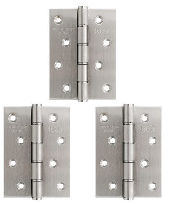 บานพับประตู สแตนเลส 4"x3" 444413 ISON (แพค 3 ชิ้น)