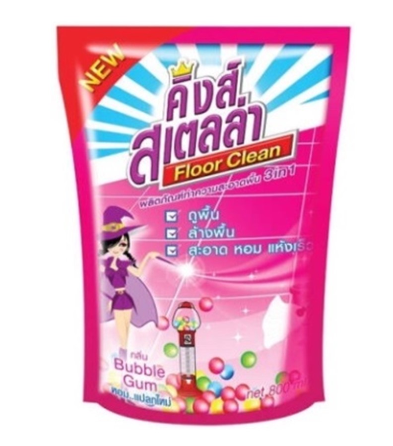 -น้ำยาถูพื้น 800 ml. กลิ่น Bubble Gum แพ็คคู่ King's Stella Floor Clean