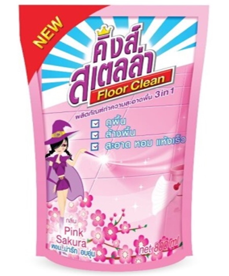 -น้ำยาถูพื้น 800 ml. กลิ่น Pink Sakura แพ็คคู่ King's Stella Floor Clean