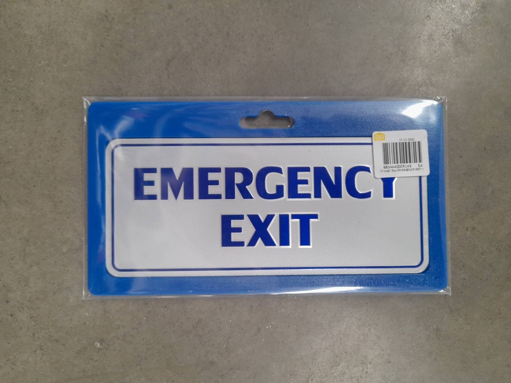 -ป้ายอลูมิเนียม EMERGENCY EXIT ขนาด 7.5*17.5 ซม. 0025