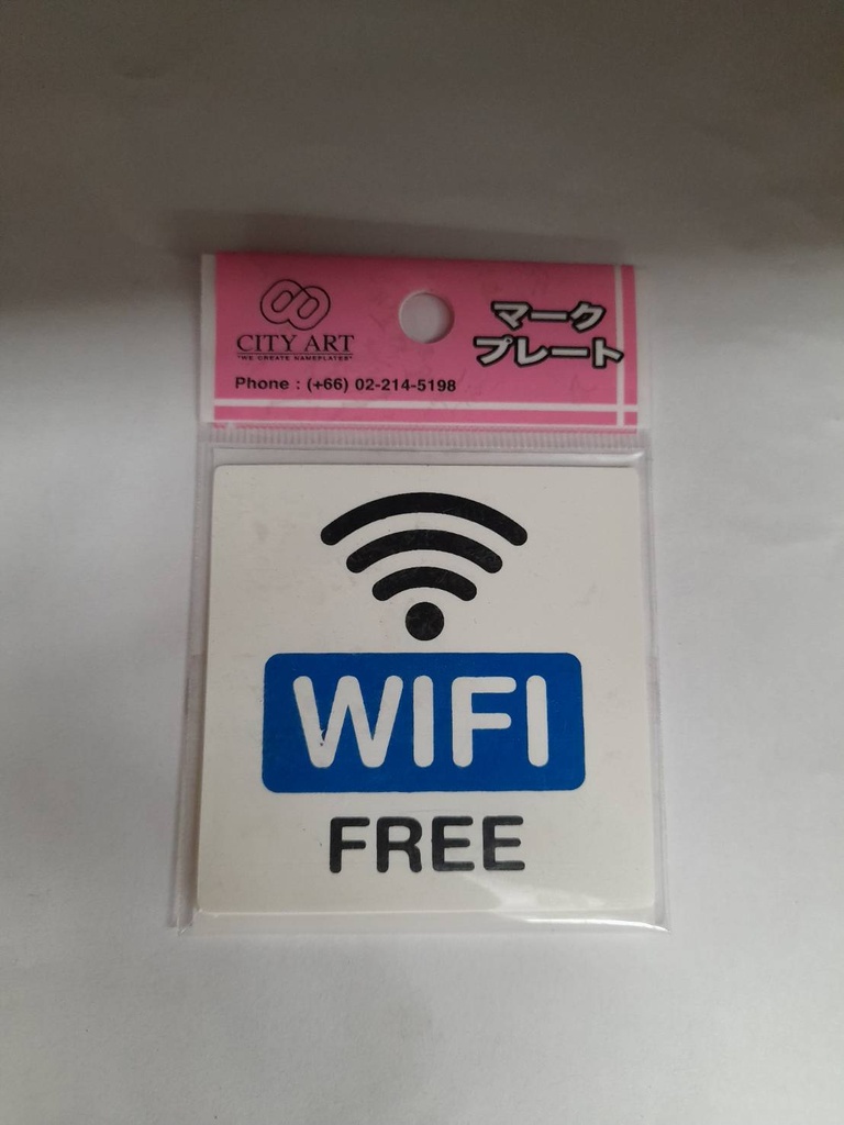 -ป้ายพีพี WIFI FREE ขนาด 6x6 ซม 1102-03