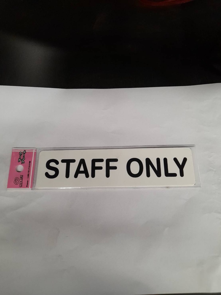 -ป้ายพีพี STAFF ONLY ขนาด 16x4 ซม. 1103-16