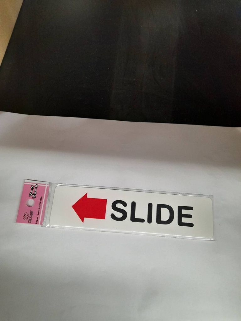 -ป้ายพีพี SLIDE เลื่อนซ้าย ขนาด 16x4 ซม. 1103-23
