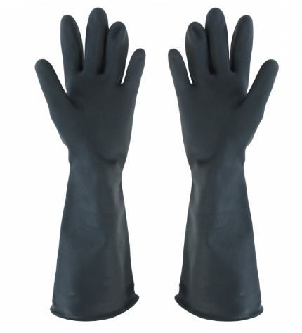 ถุงมือยาง 16 SIZE L (คู่) สีดำ STRONGMAN