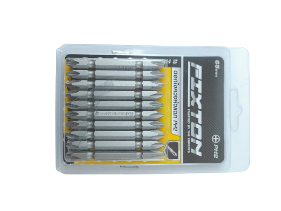 -ดอกไขควงลมแฉก PH2x65mm อย่างดี เทา FIXTON+