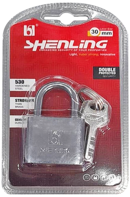 -แม่กุญแจเหลี่ยม หนาเงิน 30mm SHENLING=
