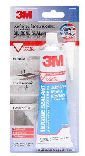 ซิลิโคนชนิดไร้กรดป้องกันกันเชื้อรา 60 มล. สีขาว 3M