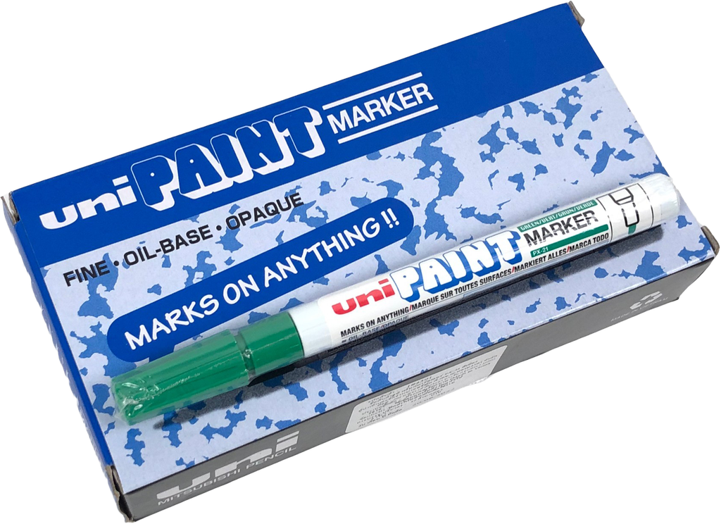 ปากกาเมจิ ถาวร PX21 สีเขียว UNI PAINT