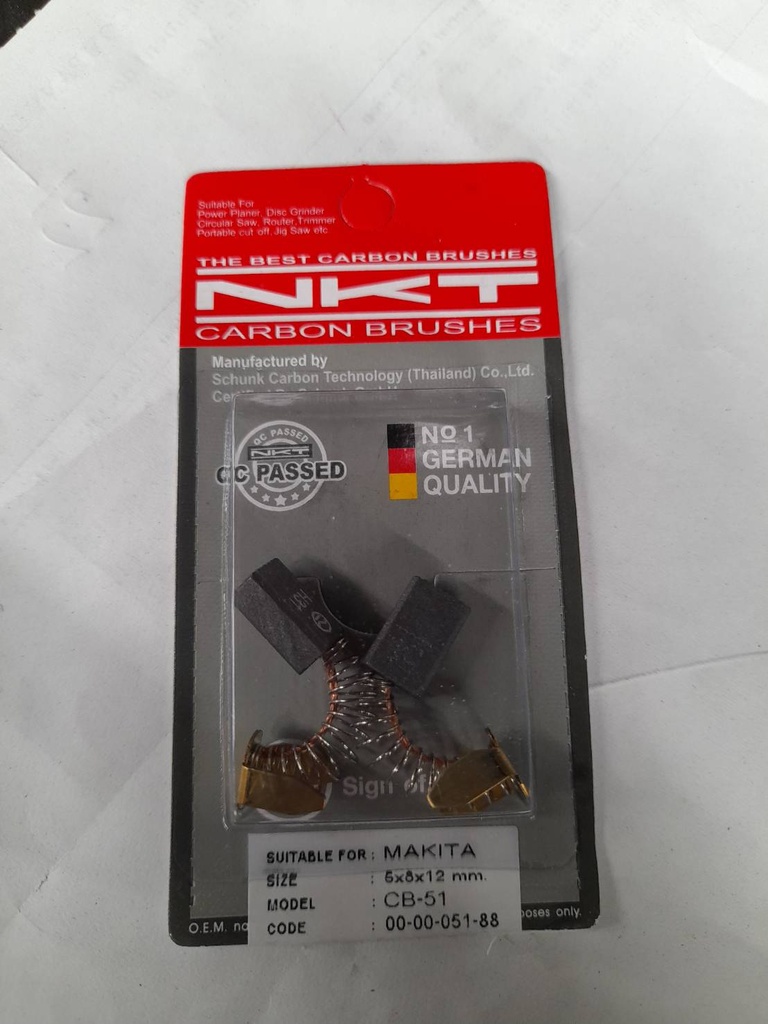 แปรงถ่านNKT รุ่น CB-51 รหัส00-00-051 FOR MAKITA