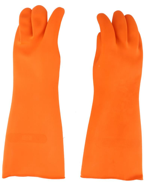 ถุงมือยาง 16 SIZE L (คู่) สีส้ม STRONGMAN