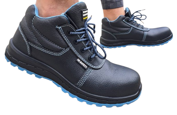 รองเท้าหุ้มข้อ หนังแท้สีดำ S3 เบอร์ 38 รุ่น PICAZO BLUE ยี่ห้อ UK SAFETY