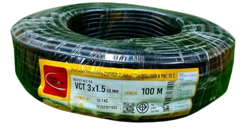 สายไฟ VCT 3x1.5mm. 100m. TUW