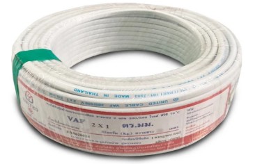 สายไฟคู่ VAF 2x1 sq.mm 100m. ขาว UNITED