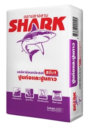 มอร์ตาร์อเนกประสงค์ ฉลาม 2อิน1 ไทล์ ปูนก่อและปูนกาว 20kg. สีเทา TOA