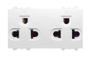 เต้ารับคู่ มีกราวด์แนวตั้ง (แบบเสียบสาย) 16A 250V NN-PV601