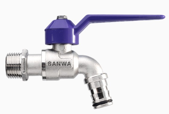 ก๊อกบอลแฟนซีสนาม 1/2" สีม่วง SANWA