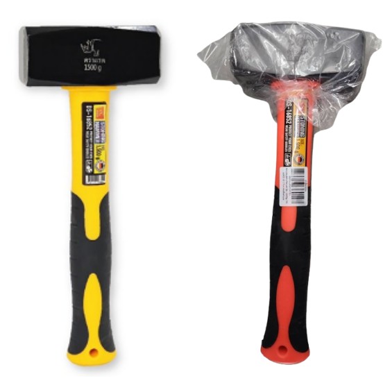 ค้อนปอนด์ด้ามไฟเบอร์ 3lb. (1500g) DS-16852 10.5*27cm คละสี ตราแรด