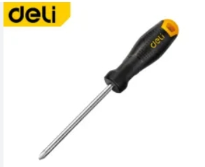 ไขควงปากแฉก PH0x75mm Cr-v DL623075 ด้ามธรรมดา DELI+