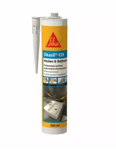 [1001098] ซิลิโคน SikaSil-129 Kitchen & Bathroom White 300 ml