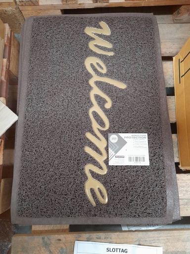 [1001144] -พรมยางดักฝุ่น Welcome 40x60 cm สีน้ำตาล DURA +