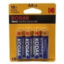 -MAX alkaline AA battery 4 pack blister KODAK