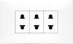 [1001415] เต้ารับ 2 ขา 3 ช่อง พร้อมแผงหน้ากาก HACO IC-R30