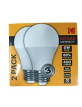 [1001524] -หลอดกลม LED A60 E27 5W 400lm แสง DAYLIGHT 6500K  (แพ็ค 2 ชิ้น) Kodak