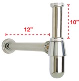 [1001604] ท่อน้ำทิ้งชุบโครเมี่ยม ท่อบนยาว 10" ท่อผนัง12” V9112 VEGARR