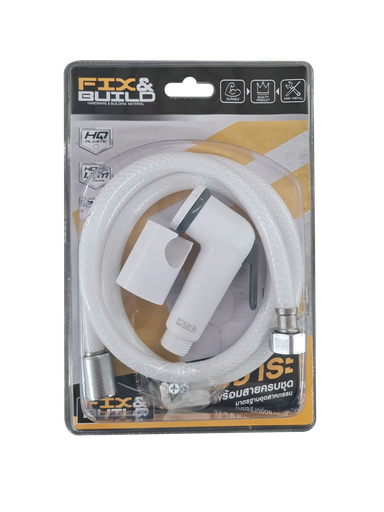 [1001900] -ชุดฉีดชำระ พลาสติก SR/120 FIX&BUILD สีขาว+