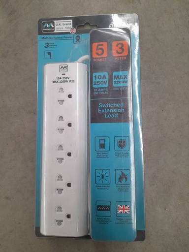 [1002215] ปลั๊กไฟ 5ช่อง1สวิทช์ 3M MSC53 MP+