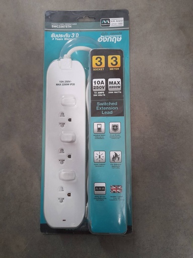 [1002216] ปลั๊กไฟ 3ช่อง3สวิทช์ 3M SWC33075 MP+