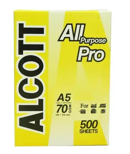 [1002441] กระดาษ A5 70g เหลือง Alcott