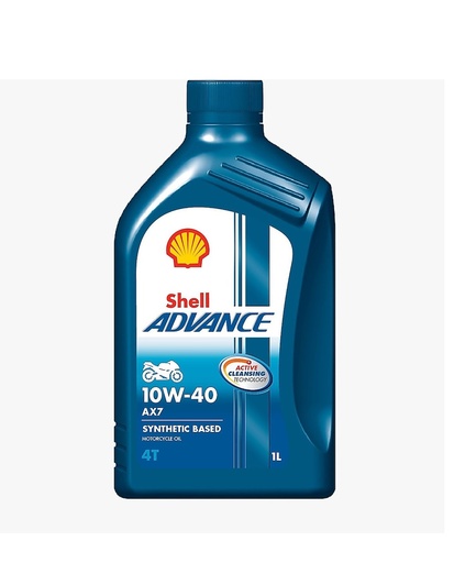 [1002520] -น้ำมันเครื่อง 4T 1L 10W40 ADV AX7 SHELL