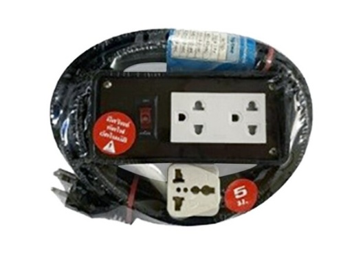 [1002660] ชุดบล็อกยางพร้อมสายไฟ VCT 3x1 2x4 (S) 5M มอก SOKAWA S-265