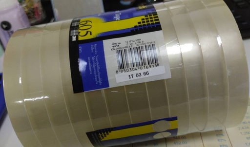 [1003149] -เทปกาวใส 1/2" 66ม. 3M (แพค 12 ม้วน)