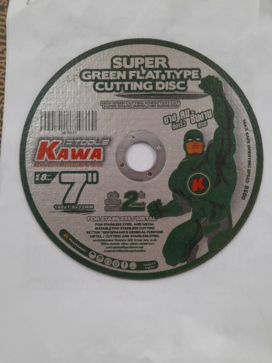 [1003720] ใบตัดเหล็กบาง 1.8มม. 7" รหัส 20020615 สีเขียว Kawa