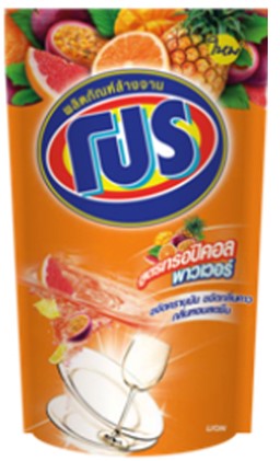 [1004070] น้ำยาล้างจาน 400 มล. สูตรทรอปิคอล ถุงเติม โปร