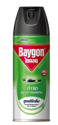 [1004118] -สเปรย์ไร้สารแต่งกลิ่น กำจัด ยุง มด แมลงสาบ 600 มล. เขียว ไบกอน