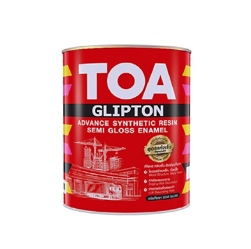 [1004405] สีเคลือบกึ่งเงา กลิปตั้น SG800 1/4กล. สีดำ TOA